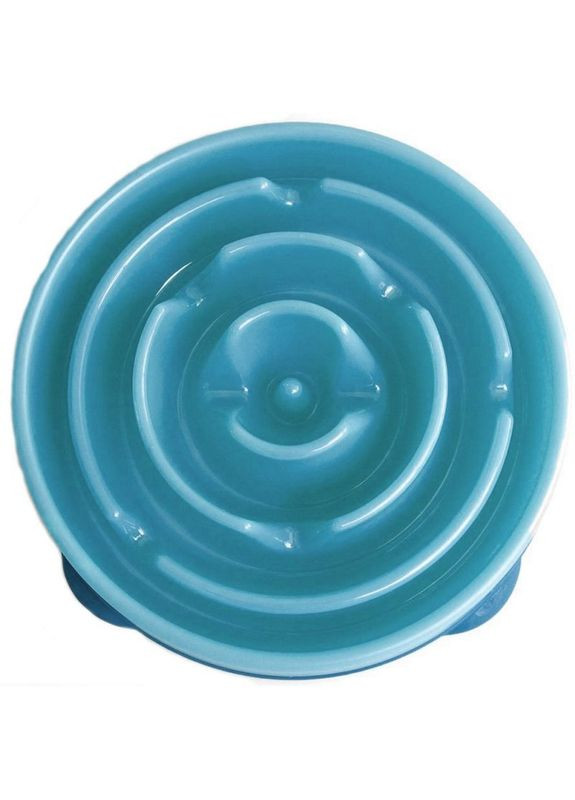 Нескользящая миска-лабиринт Дроп для медленного кормления собак Fun Feeder Slo-Bowl Drop Teal L (700603510028) Outward Hound (327071335)