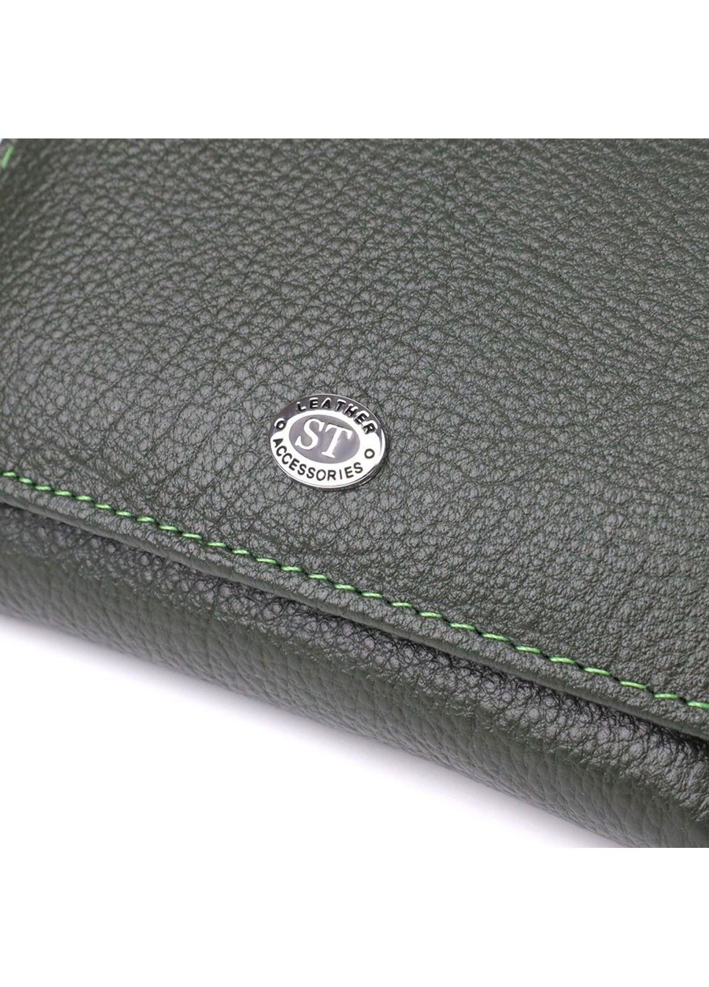 Женский кошелек компактного размера из натуральной кожи 23072 Зеленый st leather (330642787)