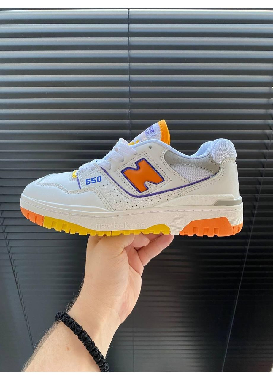 Білі Осінні кросівки чоловічі new balance 550 vibrante orange нью беланс 550 No Brand