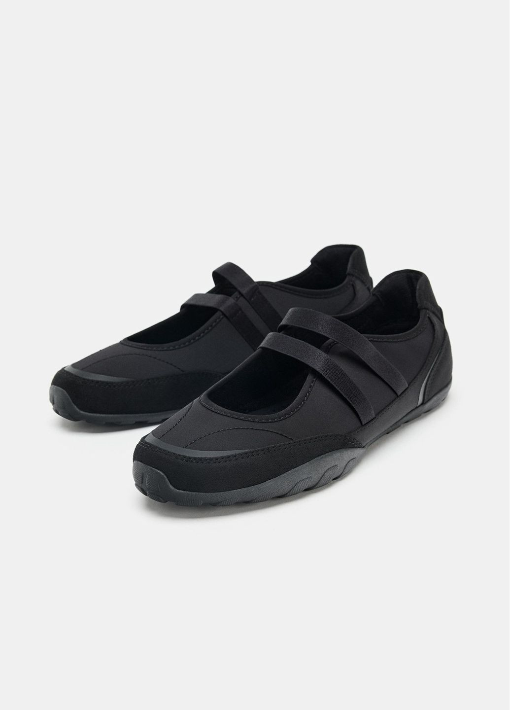 Жіночі балетки Zara | чорні однотонні штучна шкіра (367086553)