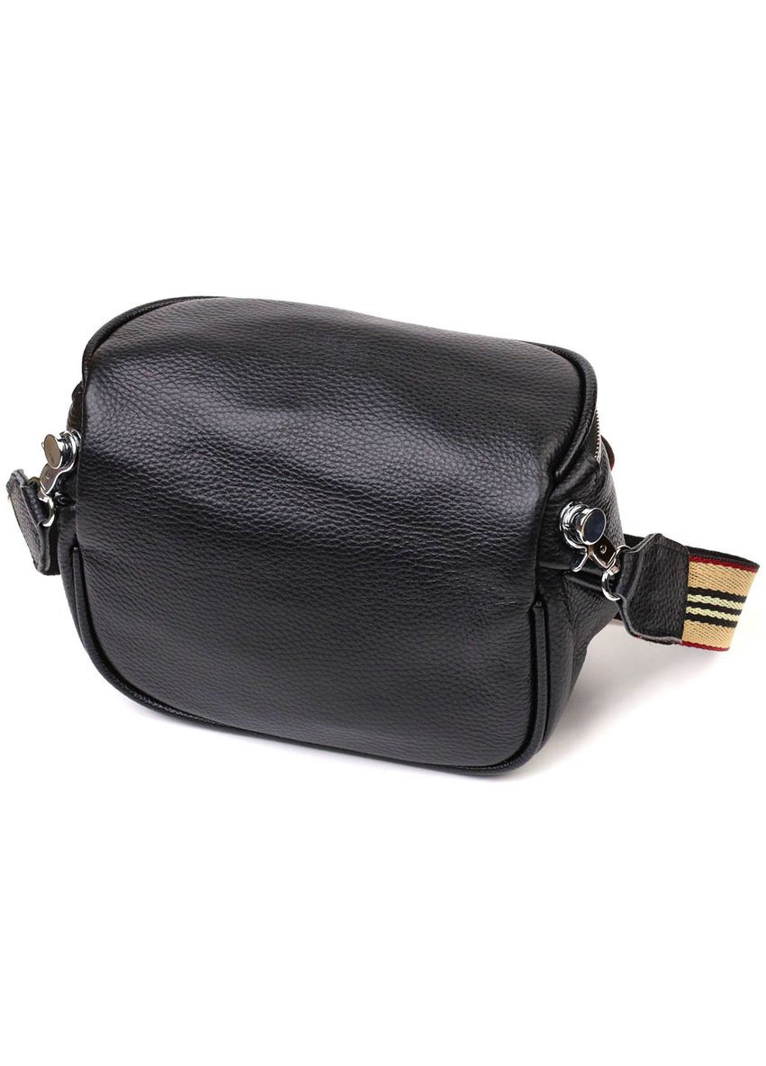 Напівкругла сумка через плече з натуральної шкіри 22079 Чорна Vintage (298570376)