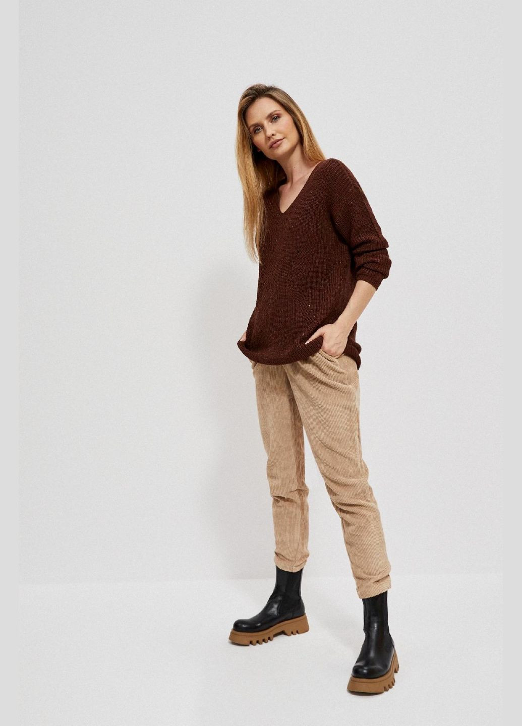 Коричневий зимовий светр Moodo