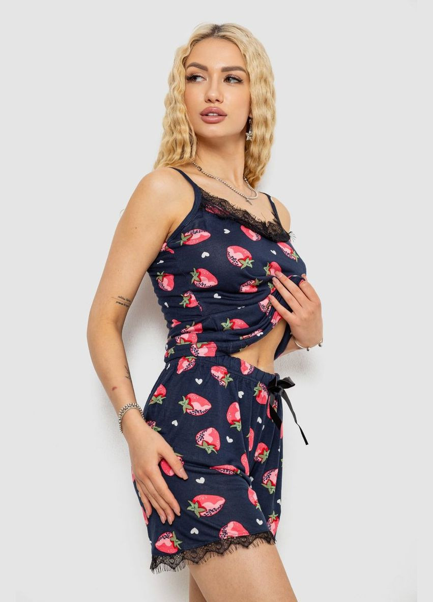 Комбинированная пижама женская с принтом, цвет сине-розовый, 243r2129 Good Night