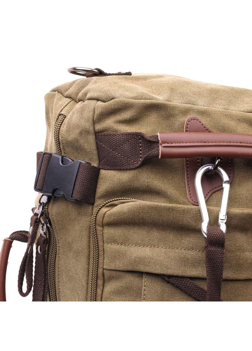 Багатофункціональний рюкзак-трансформер із текстилю з кишенями оливковий (sku_22158) No Brand (329860378)