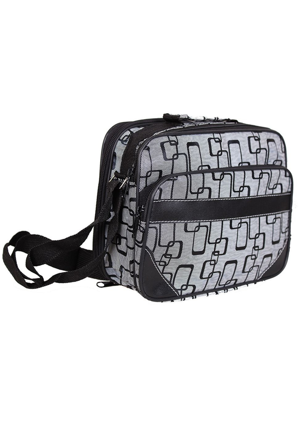 Чоловіча сумка зі шкірозамінника 301566 сіра No Brand (370848067)