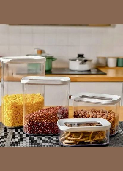 Емкость для хранения сыпучих продуктов прозрачная пластиковая 1000 мл No Brand (322312865)