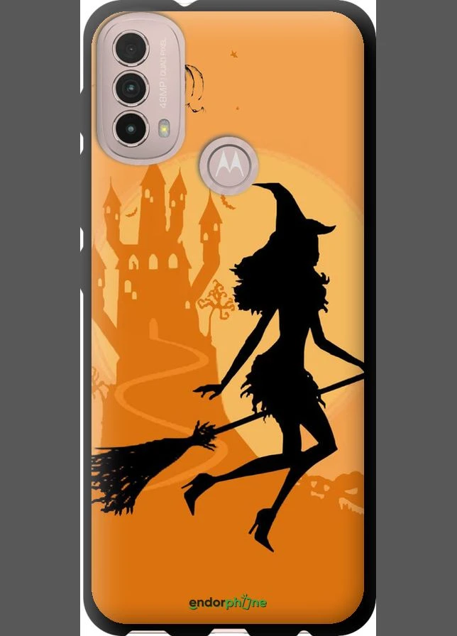 Чехол на Motorola E40 Ведьма на метле "1184b-2660-70447" Endorphone (365735168)