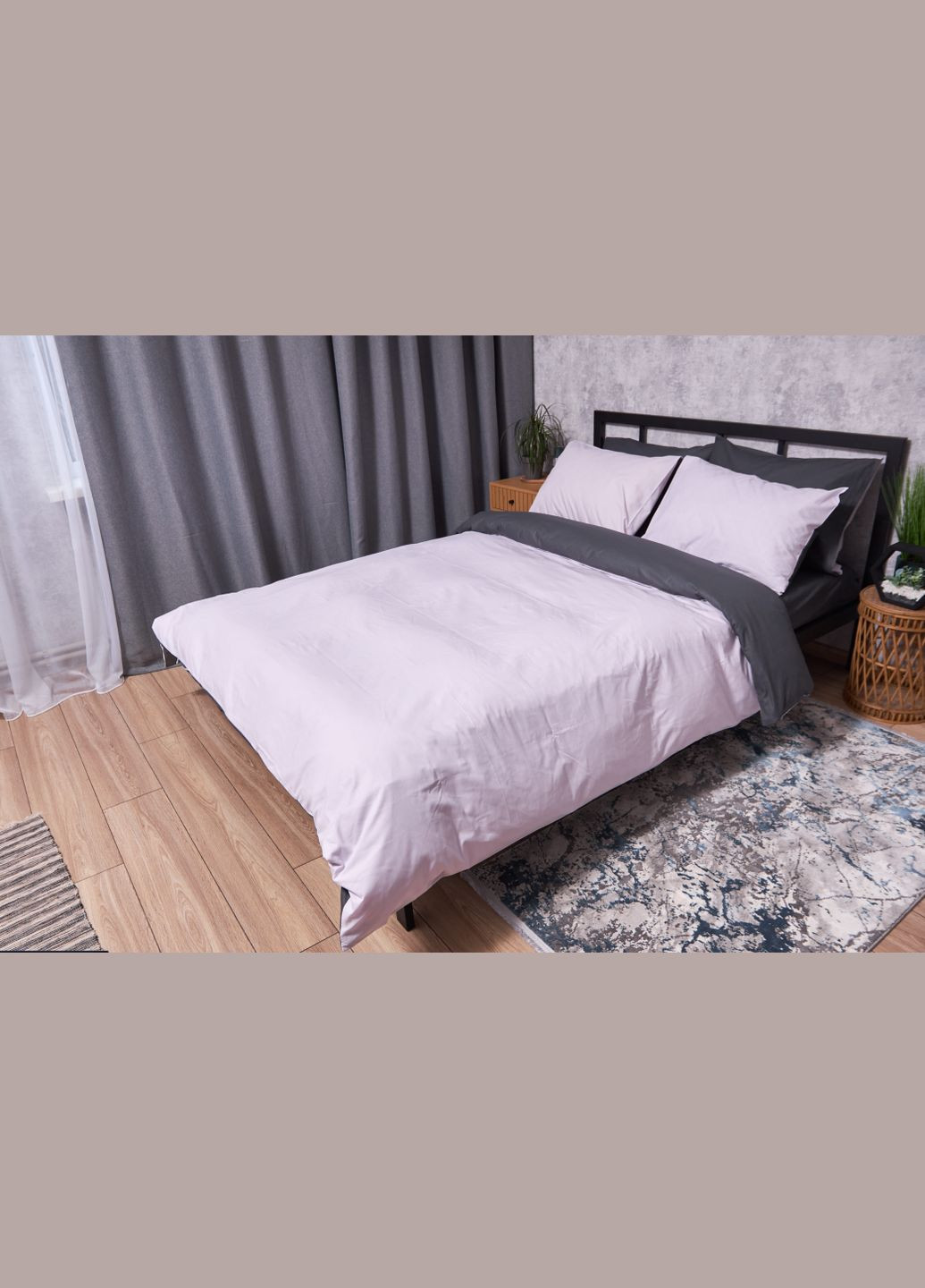 Комплект постельного белья Бязь Gold Люкс «» King Size 220x240 наволочки 2х50х70 (MS-820002334) Moon&Star Orchid Gray (286762457)