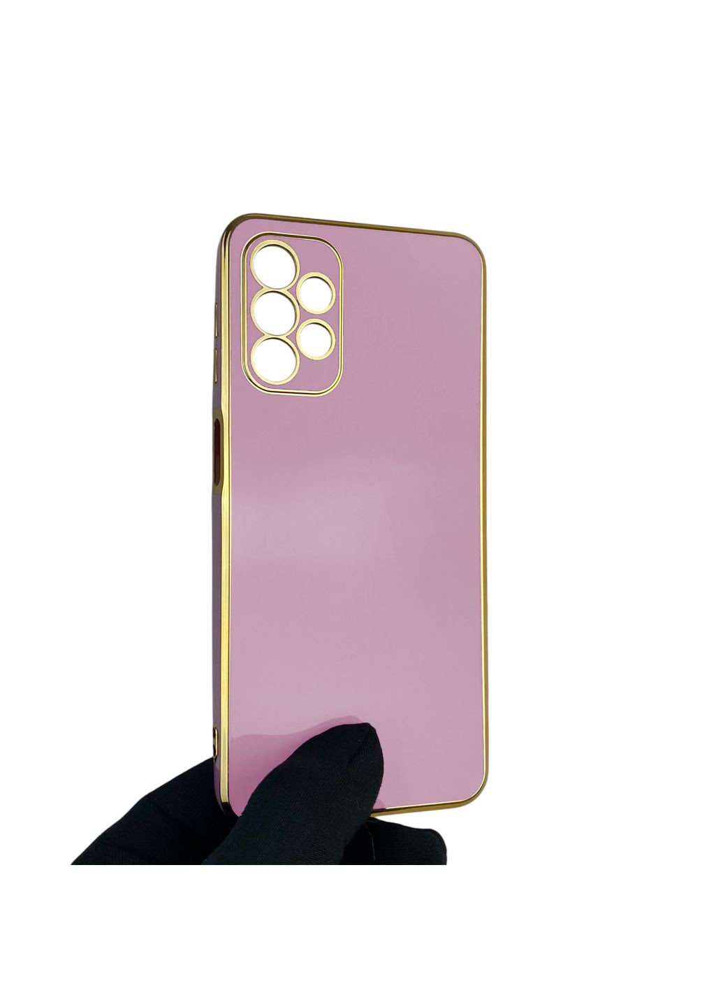 Чохол для Galaxy A32 5G (SM-A326) глянцевий із захистом камери із золотою окантовкою на самсунг а32 5г чорничний gs1 Samsung (366235118)