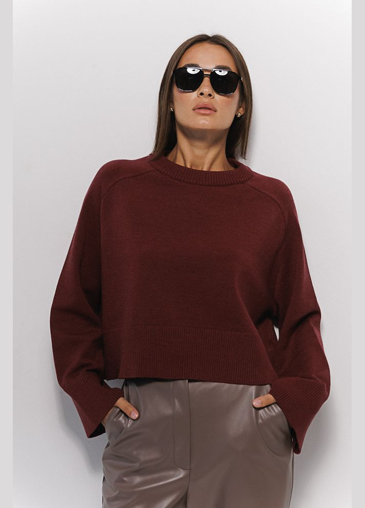 В'язаний жіночий джемпер з широкими рукавами світло-фісташковий Arjen (304251291)