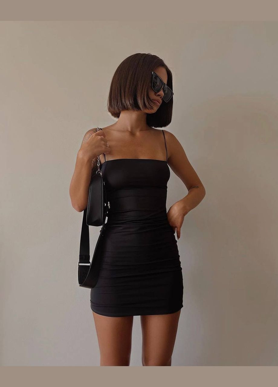 Черное повседневный, кэжуал, вечернее женское платье силуэтная FINO Mode