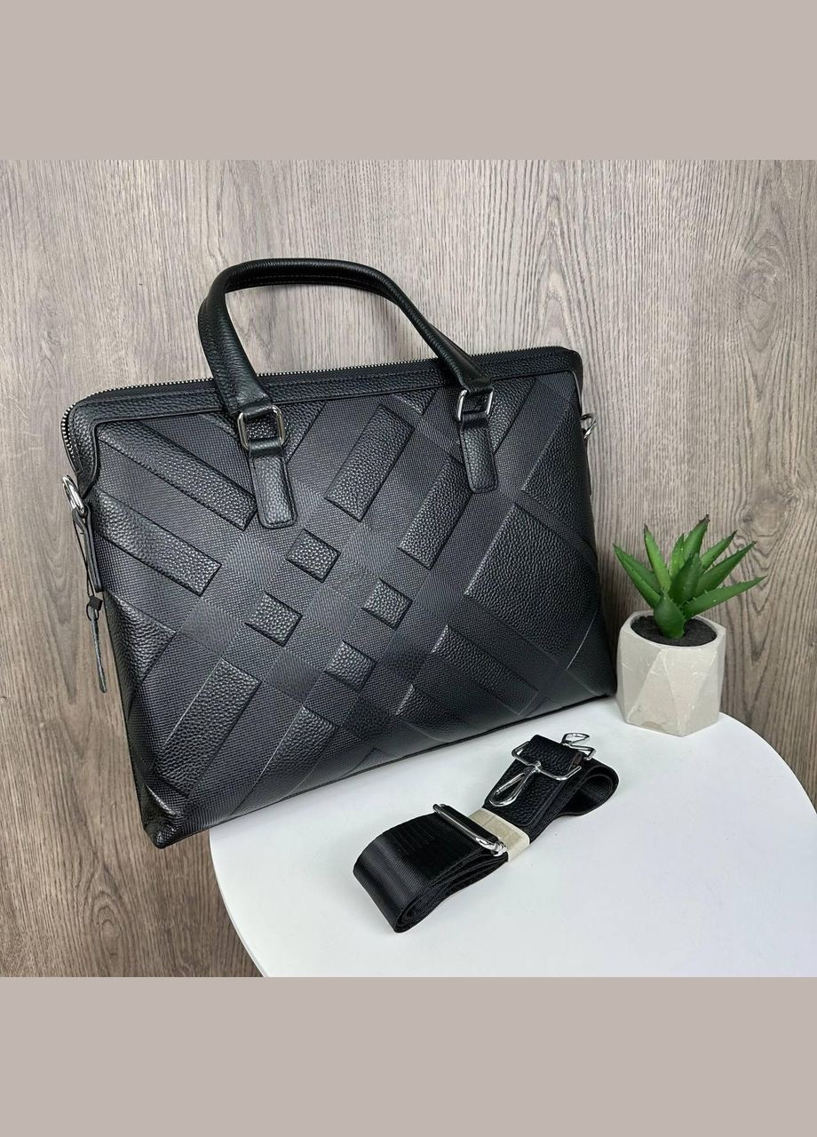 Сумка портфель для документов мужская натуральная кожа Черный No Brand (302391116)