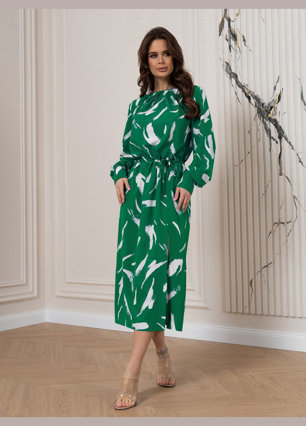 Зелена повсякденний сукні ISSA PLUS з абстрактним візерунком