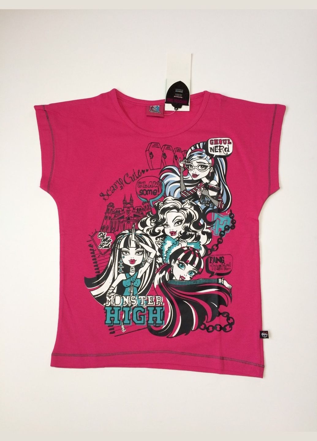Розовая летняя футболка Monster High