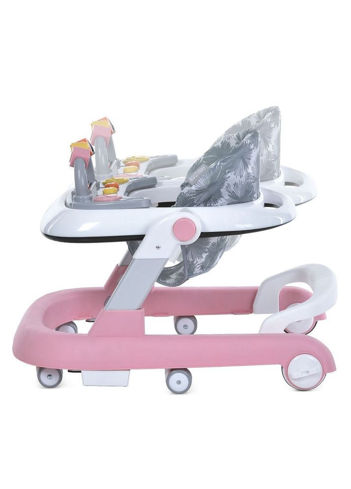 Ходунки дитячі ME 1163 MULTIWAY Pink зі світловими ефектами, музика, 6 шт колес, стопор Рожеві El Camino (370966858)