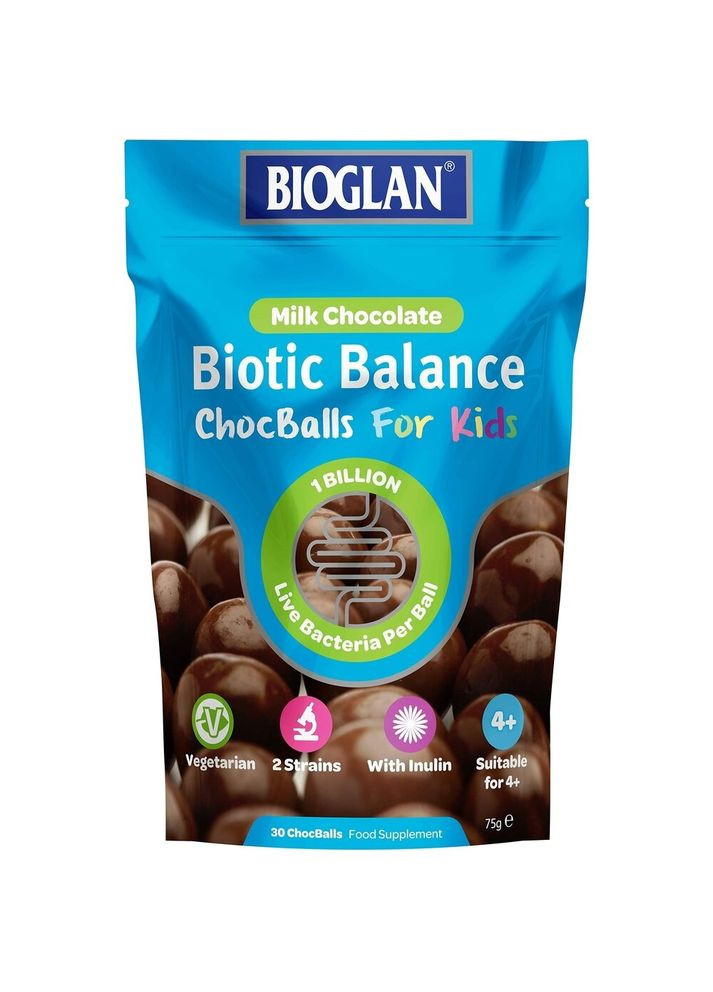 Шоколадные шарики Biotic Balance Chocballs For Kids, 30 драже для поддержки пищеварительной системы у детей Bioglan (324420915)