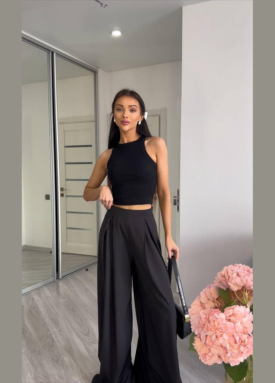 Брюки-палаццо женские широкие со стрелками на высокой талии JUGO Atelier палаццо (293510662)