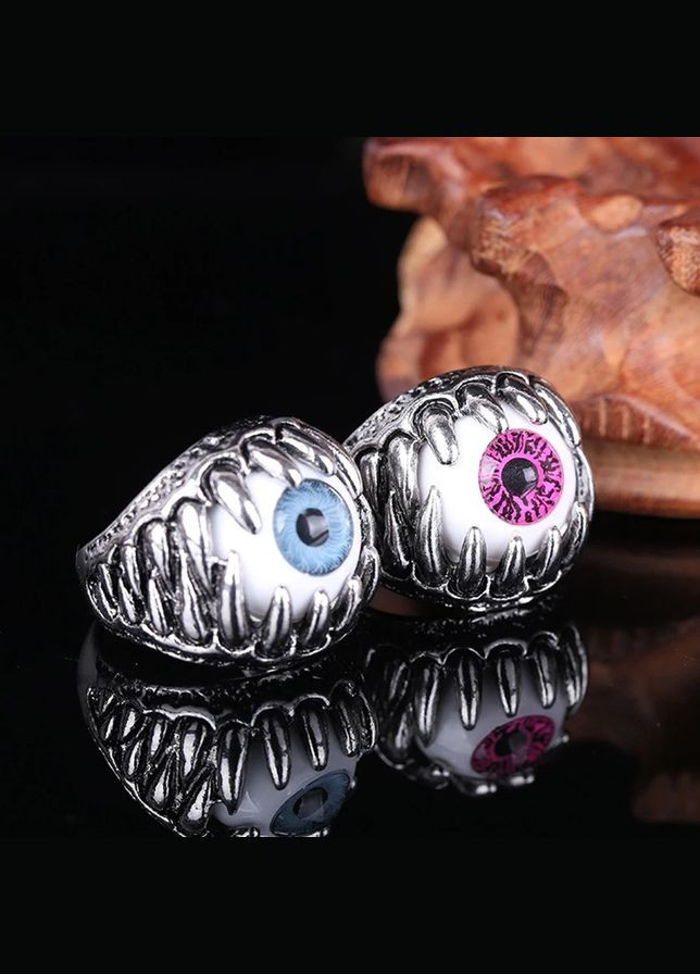 Містична чоловіча каблучка синє око тримає пащу дракона розмір регульований Fashion Jewelry (285780996)