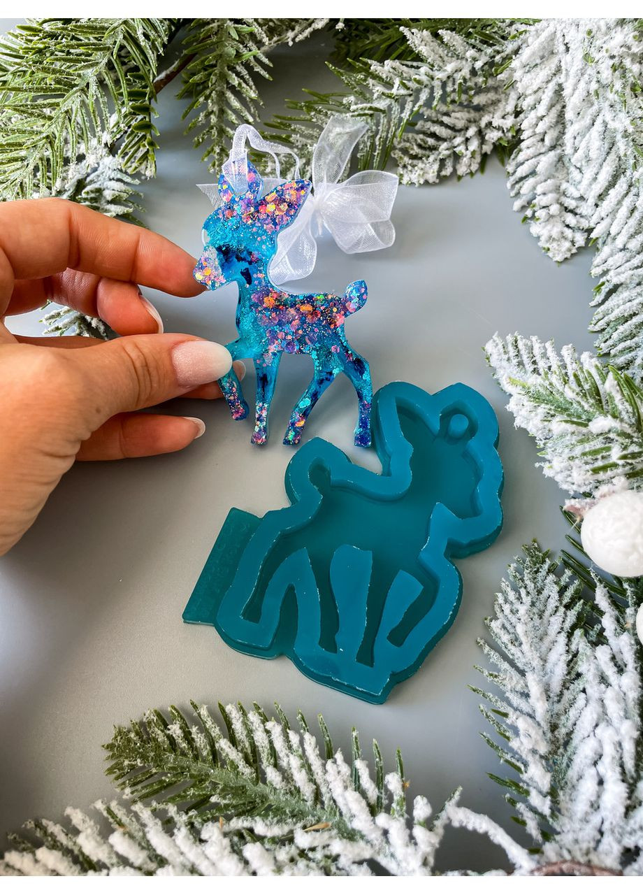 Молд Оленя бембі форма для новорічних іграшок на ялинку силіконова форма для епоксидної смоли No Brand (370566966)