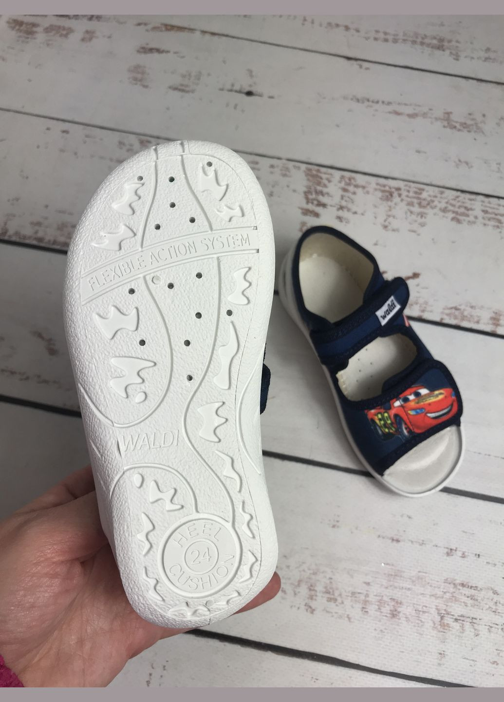 Синие тапочки сандалии детские текстильные для мальчика синий (239) Waldi