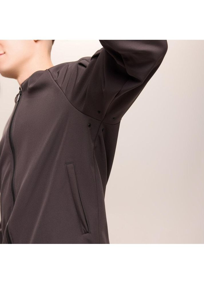 Стильний чоловічий бомбер водонепроникний сірий весна/осінь на блискавці (364989604)