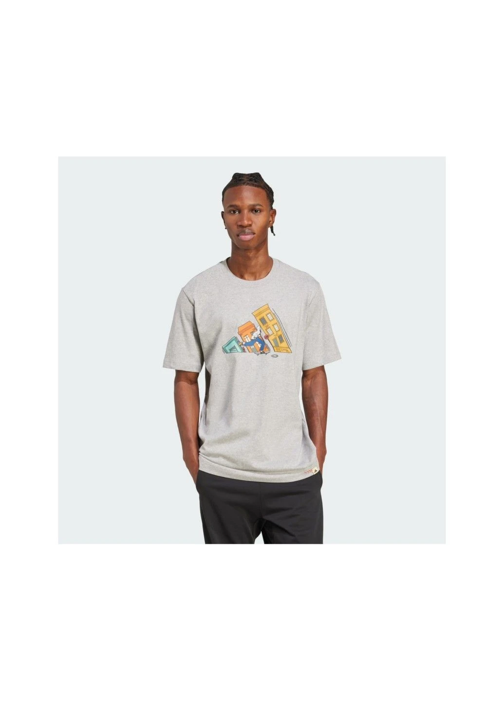 Комбінована футболка чоловіча doodle hunt skate graphic jm6498 adidas