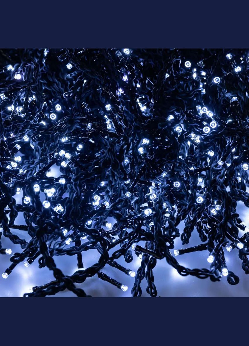 Гірлянда Бахрома вулична 810 LED 50 метрів чорна, білий GarlandoPro (316721907)