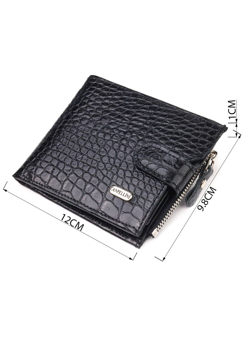 Мужской кожаный кошелек с монетницей и тиснением черный (sku_21504) No Brand (327820050)