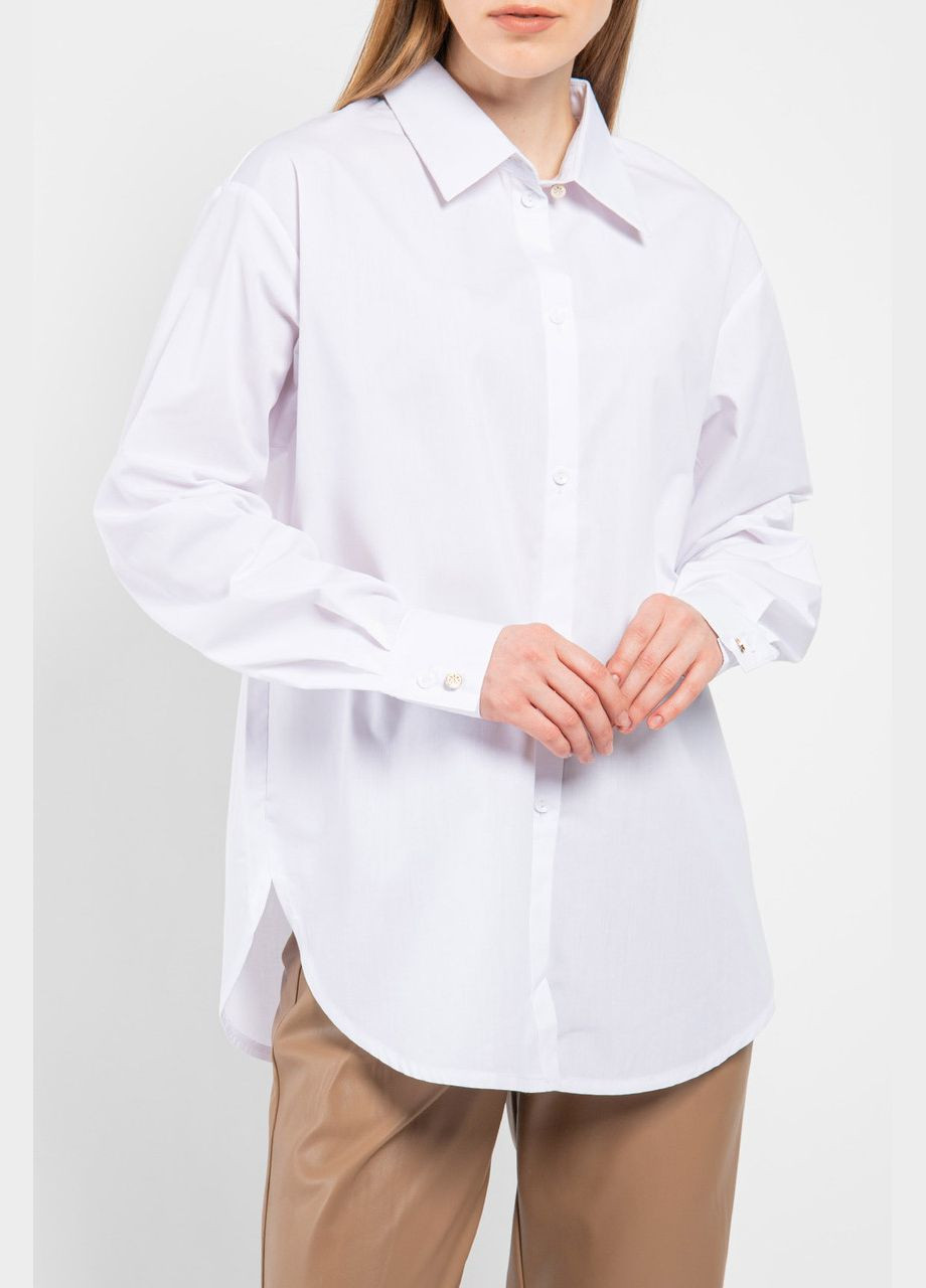 Біла сорочка жіноча базова біла mkln849-5 Modna KAZKA