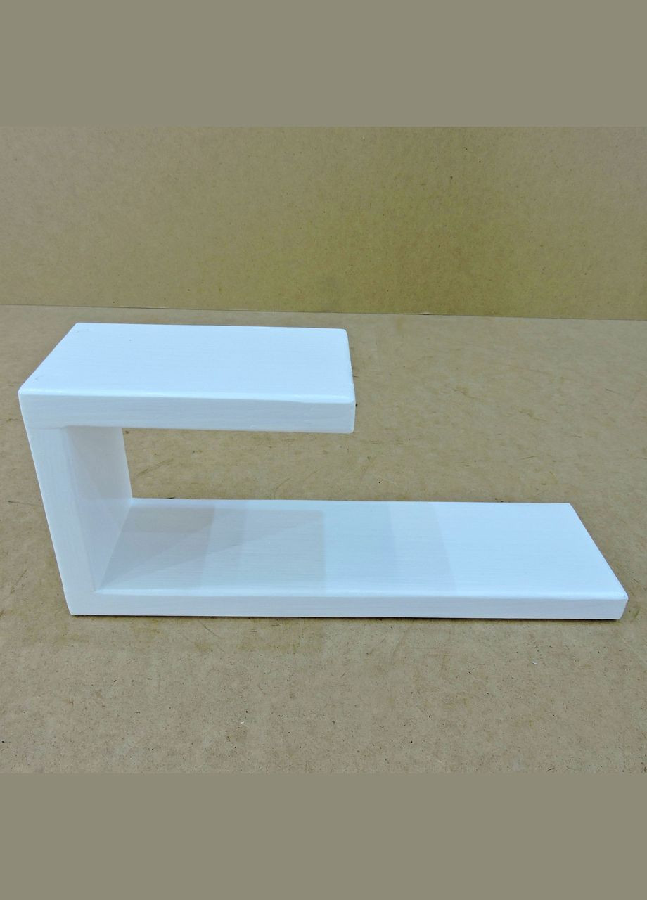 Настенная полка из дерева Бордже правая стандарт зефир (НСП-0012420) No Brand (328080785)