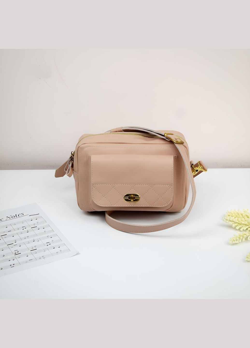 Сумка женская, кожаная. Кросс боди. Цвет Пудра STOK (292732524)