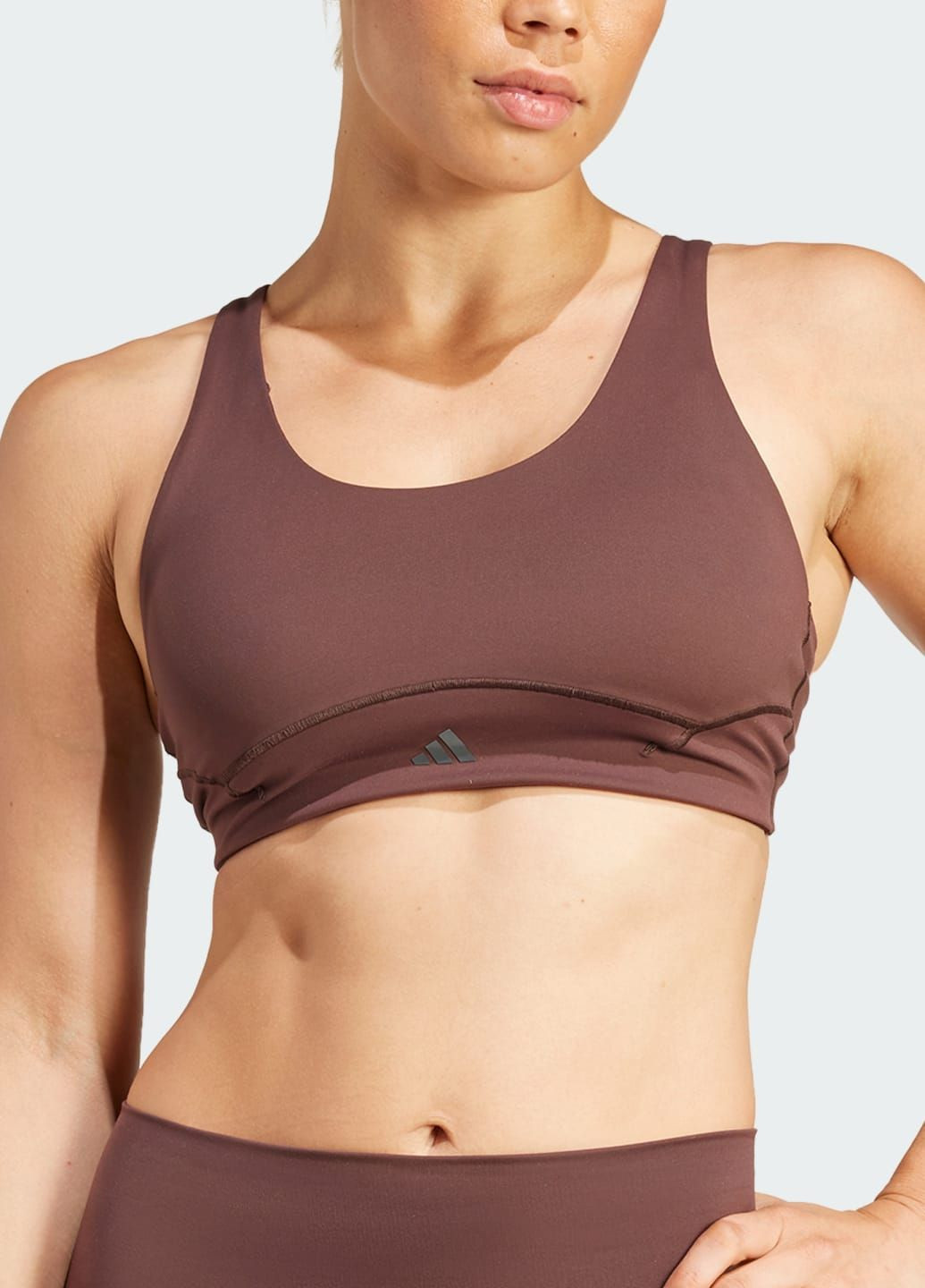 Коричневий бра all me luxe medium-support adidas трикотаж