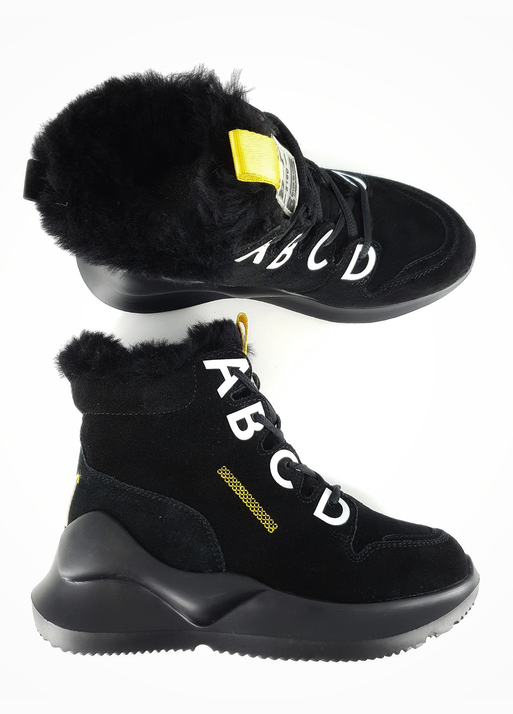 Жіночі черевики зимові чорні замшеві AS-19-1 23 см (р) All Shoes (271675320)