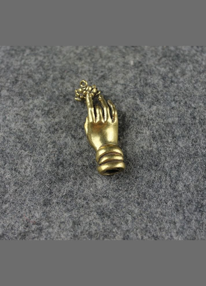 Винтажный ретро медный латунный брелок статуэтка рука с цветком Лотоса для ключей авто мото ключей сигналиции No Brand (292867176)