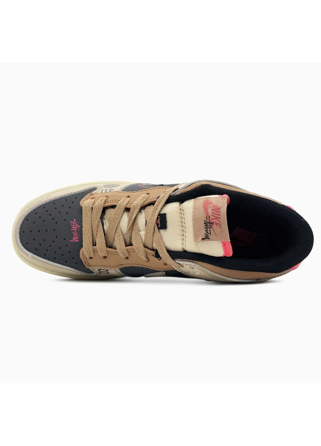 Бежеві Осінні кросівки чоловічі Nike SB Dunk Low x Stussy 40th Brown/Beige
