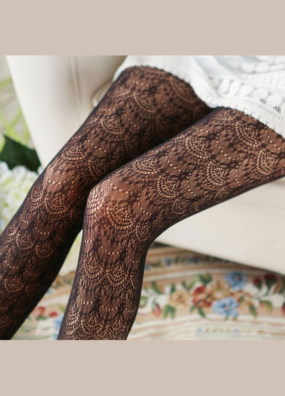 Колготки вінтажні мереживні чорні No Brand (315401610)