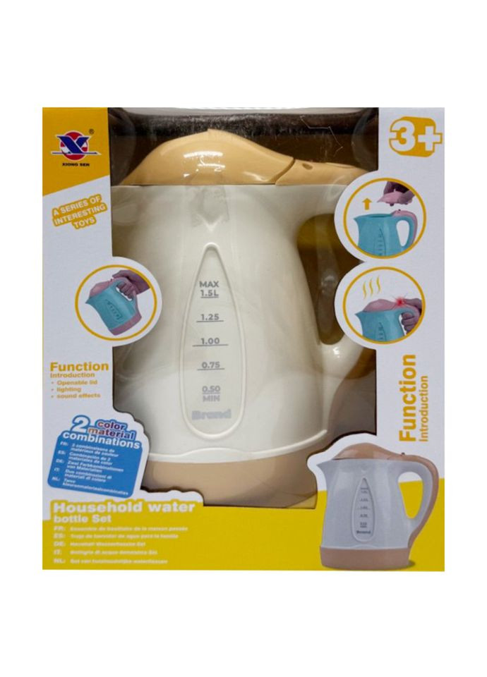 Дитячий чайник зі звуковими та світловими ефектами для гри в кафе та вдома іграшковий прилад білий Bambi (368757202)