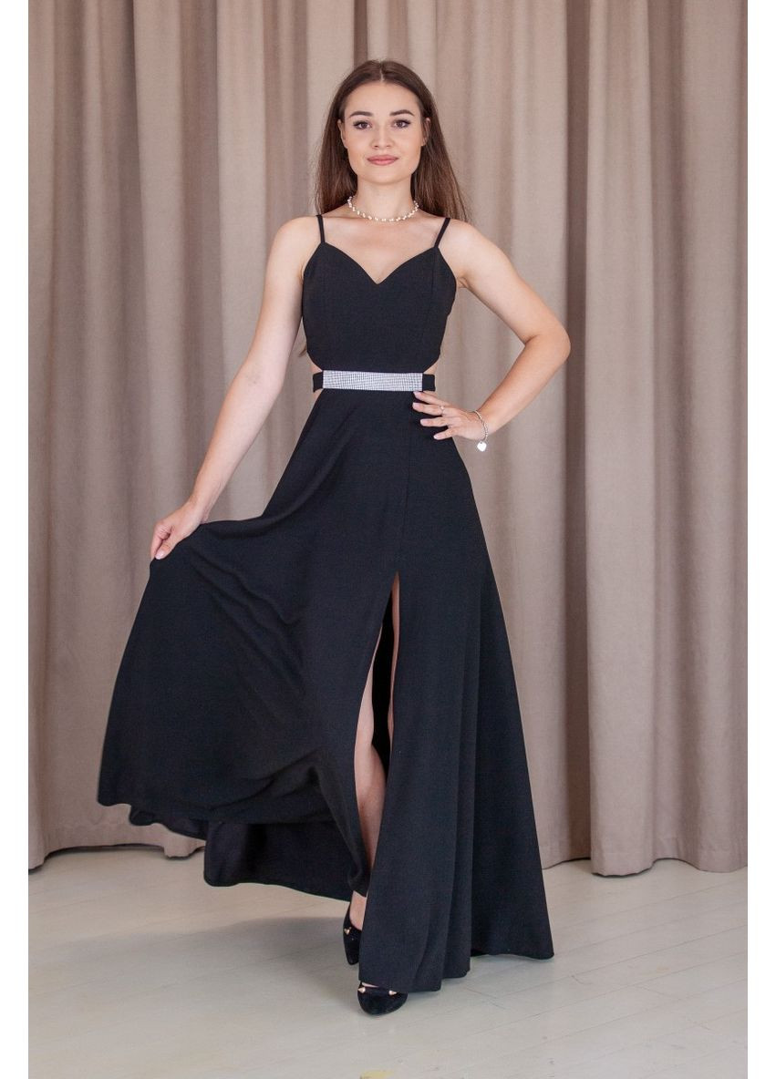 Чорна вечірня плаття а-силует WINN однотонна