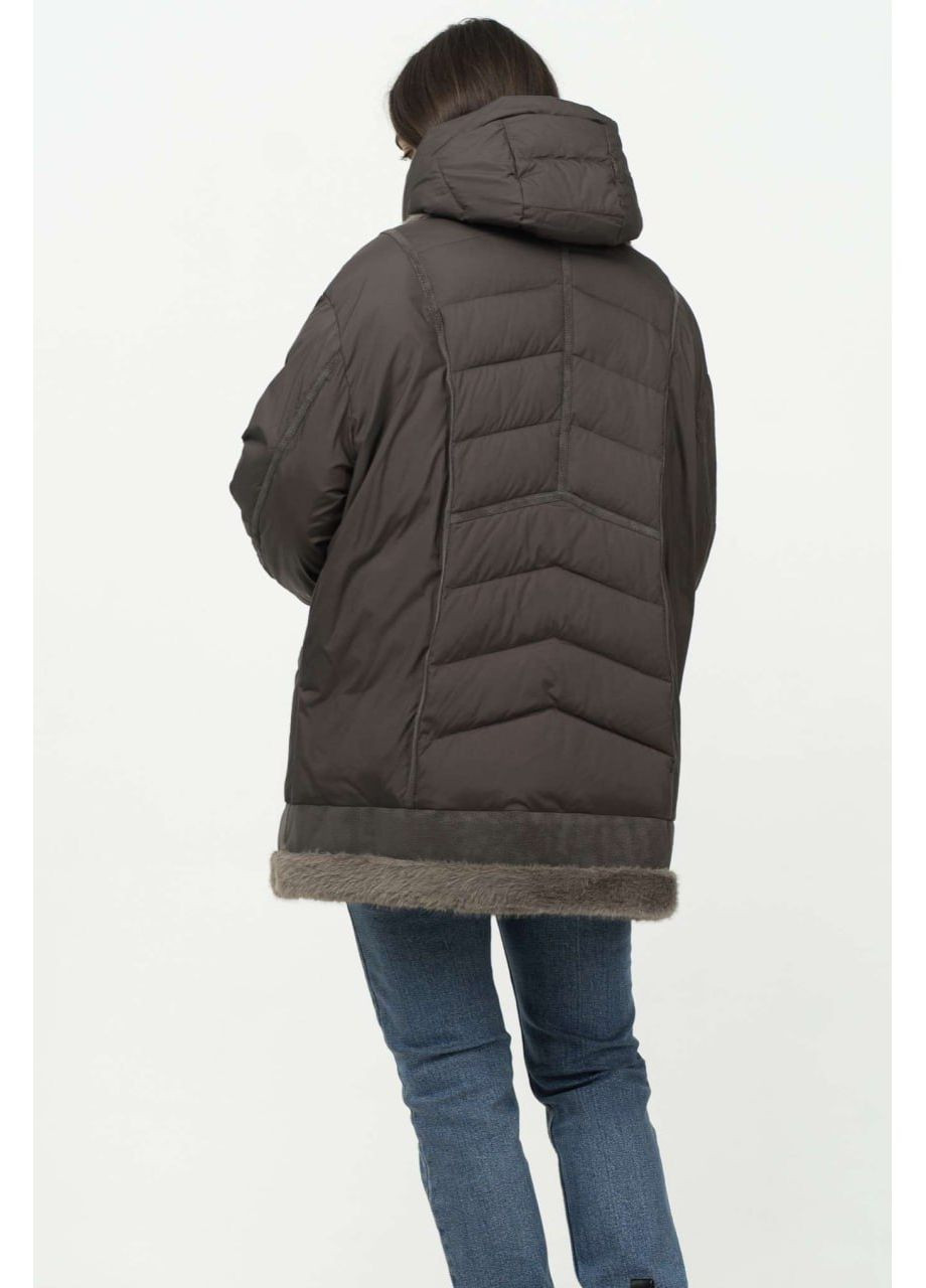 Кофейный зимний Пуховик аляска Mishele
