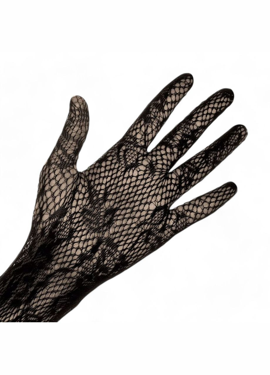 Довгі рукавички чорного кольору сітка One Size сексуальне еротичне вбрання China (317747607)