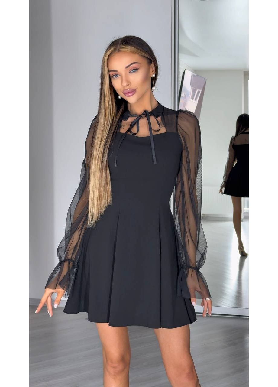 Чорна коктейльна, повсякденний, вечірня, ділова, кежуал жіноча сукня FINO Mode