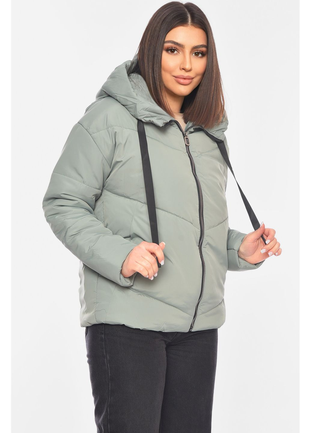 Мятная демисезонная куртка женская демисезонная мятного цвета куртка-пальто Let's Shop