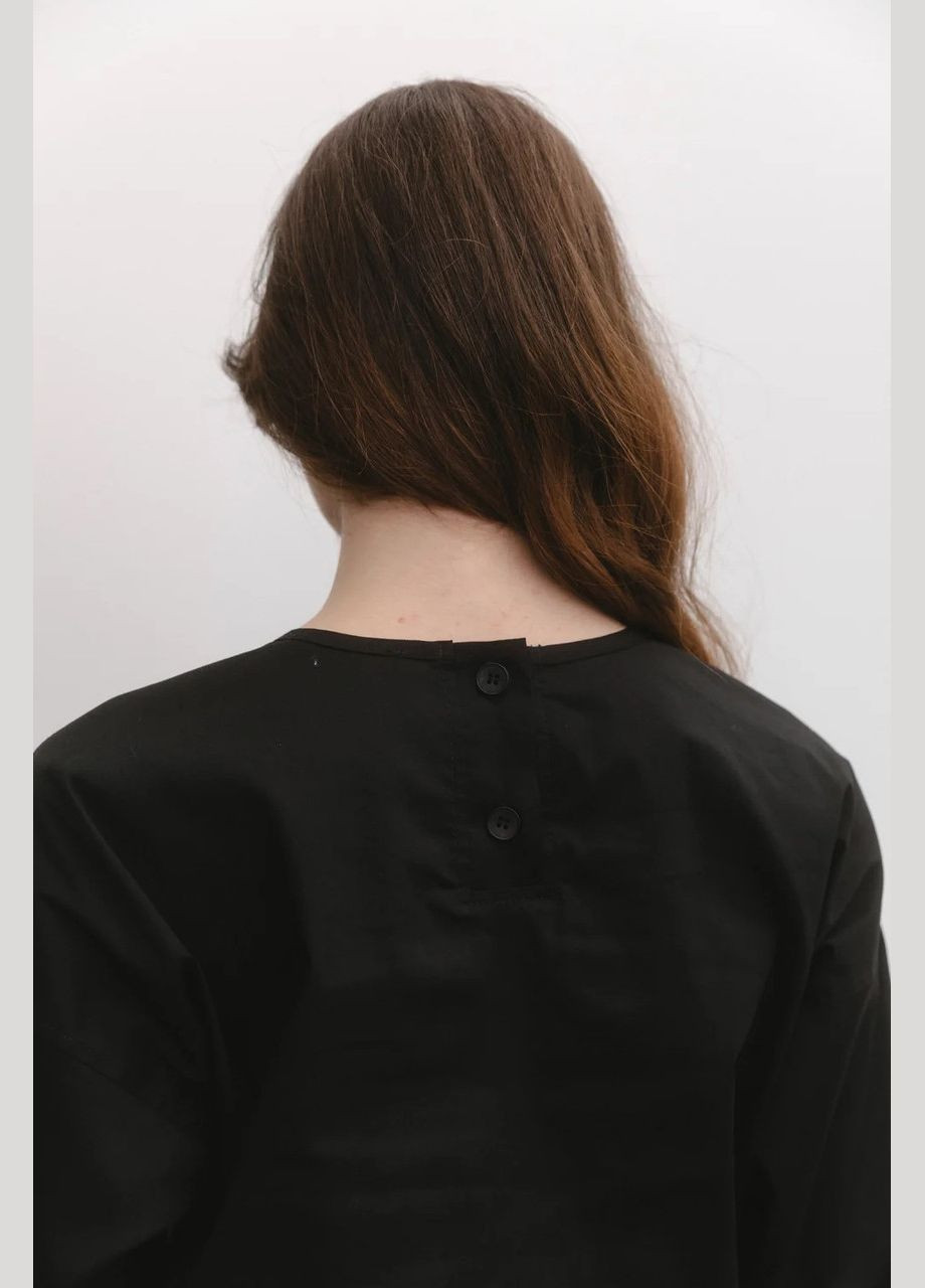 Чорна жіноча сорочка з ґудзиками на спинці чорна mkaz6500-1 Modna KAZKA