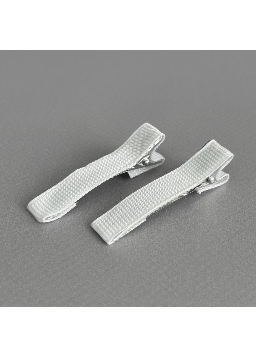 (10 шт) Заколка-основа уточка з репсовою стрічкою 4,7 см - білий Plus-plus (352751565)