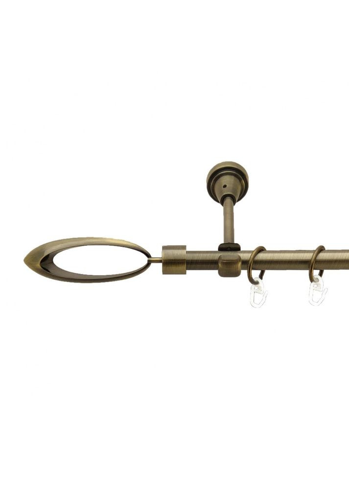 Карниз Венеція металевий однорядний відкритий гладка труба Антик 16 мм 160 см (3327864) ORVIT (300845064)