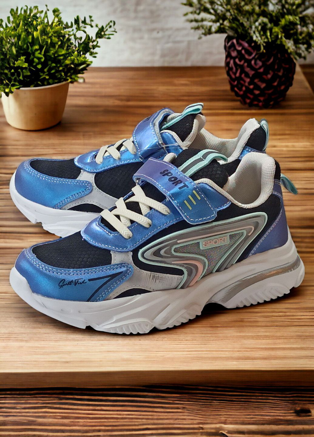 Синій осінні ортопедичні кросівки для дівчинки на липучці том м 9973f сині том м Tom.M