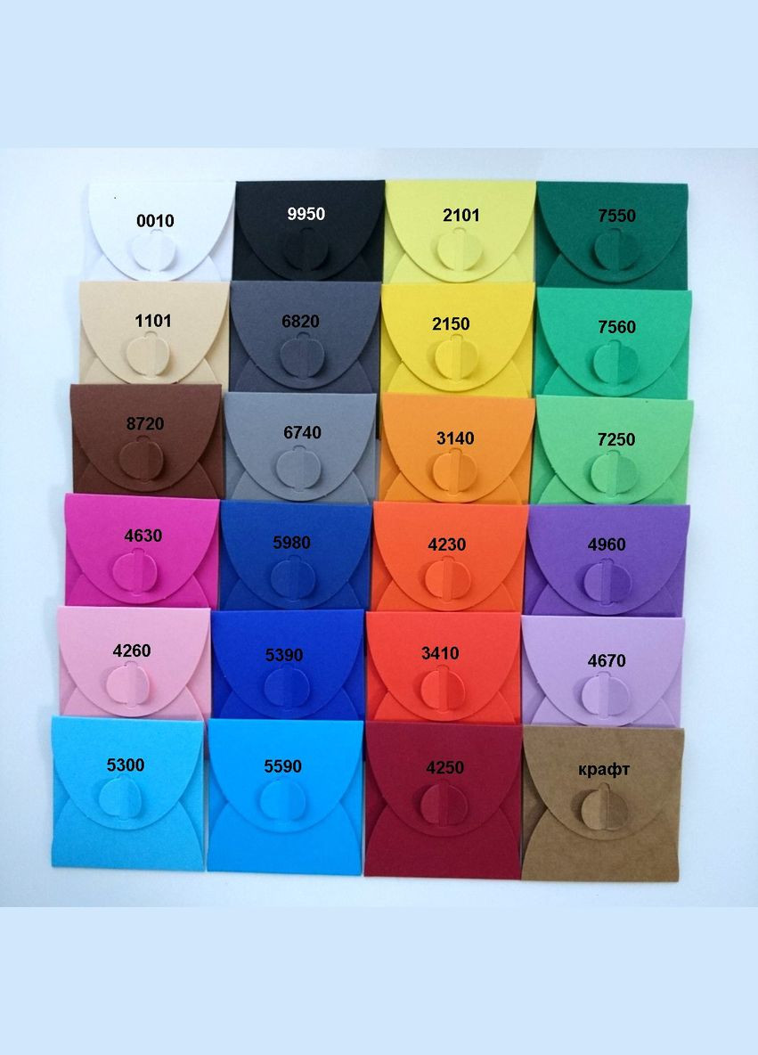 Подарунковий конверт 100х100 мм з кольорового дизайнерського картону No Brand (326063794)