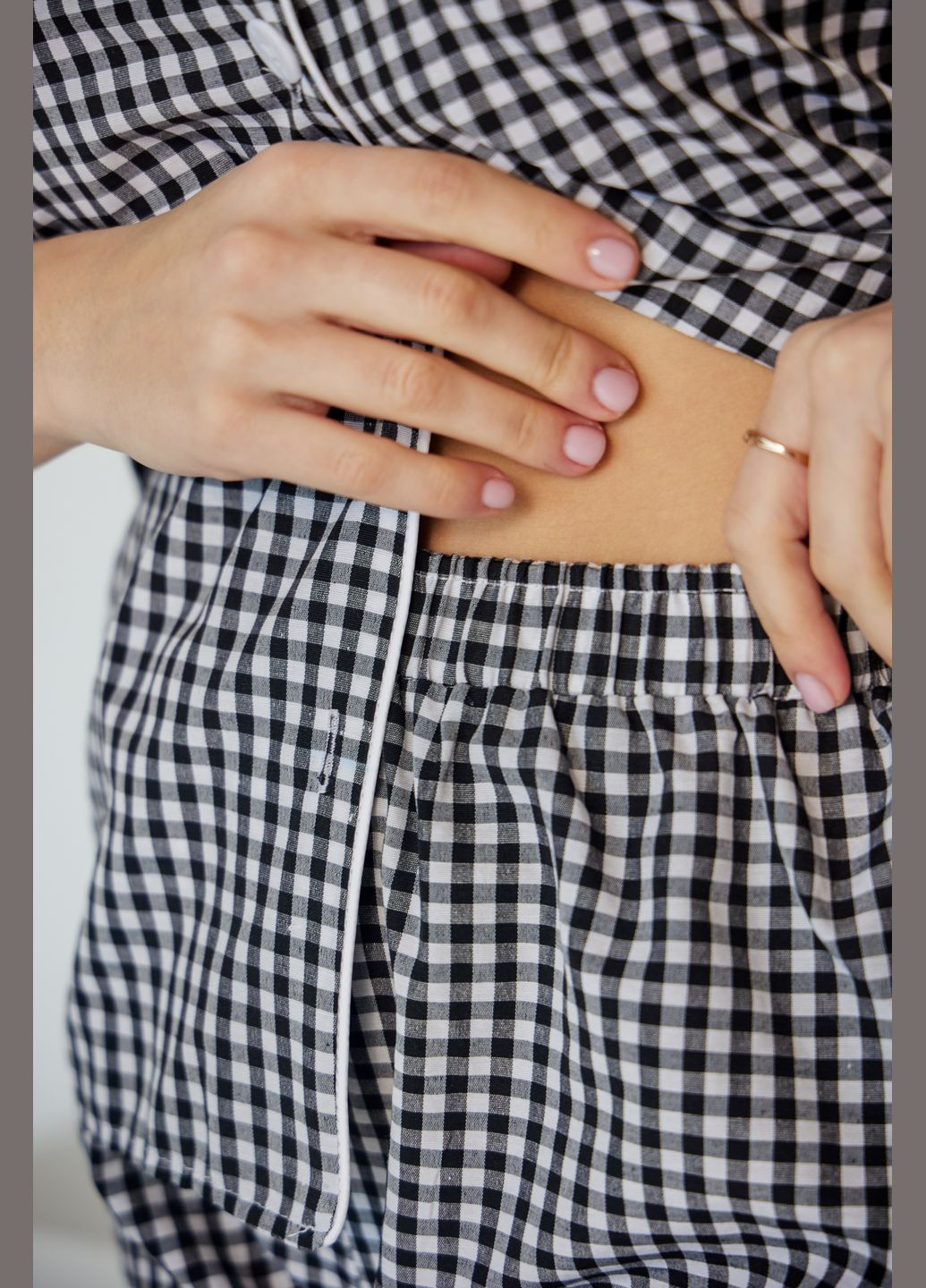 Темно-серая всесезон пижама женская рубашка и шорты, хлопок рубашка + шорты No Brand піжама