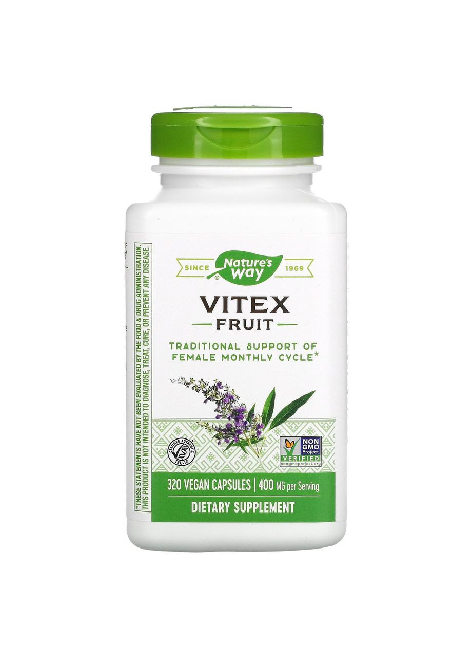 Витекс 400 мг Vitex для поддержки женского здоровья 320 веганских капсул Nature's Way (268574184)