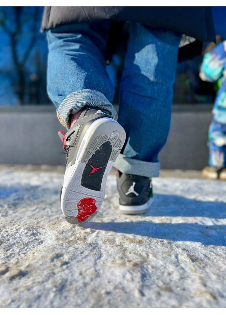 Білі літні кросівки nike air jordan 4 retro infrared grey red black white найк аір джордан No Brand